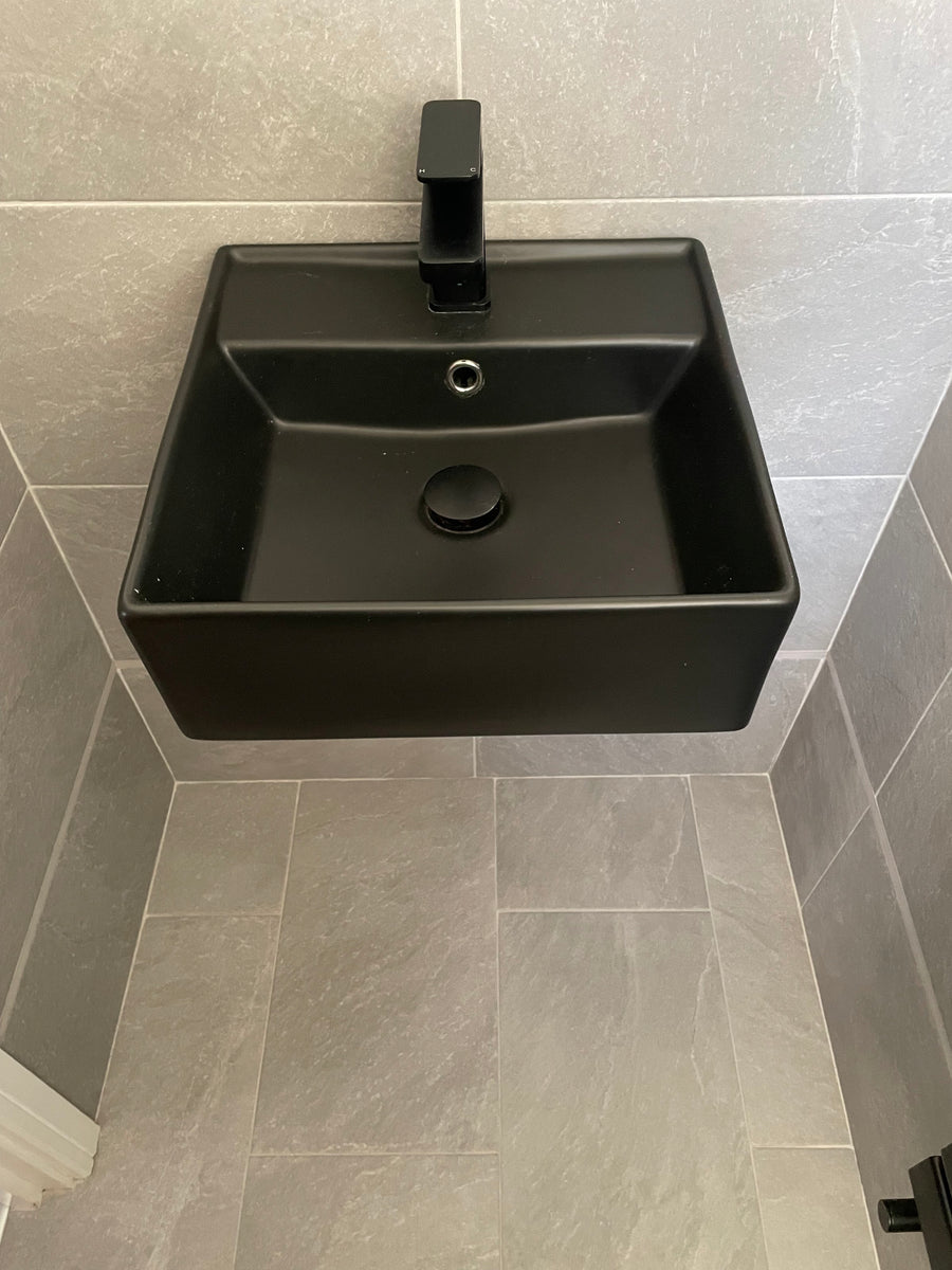 Matte black basin — Preston Plumbing Services