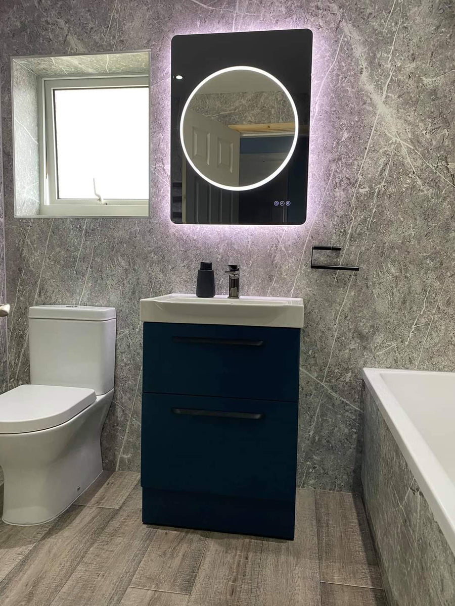 Teal vanity ensuite — Preston Plumbing Services